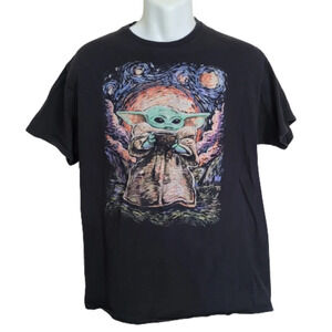 Star Wars The Mandalorian The Child Starry Night T-Shirt Size Men's Large